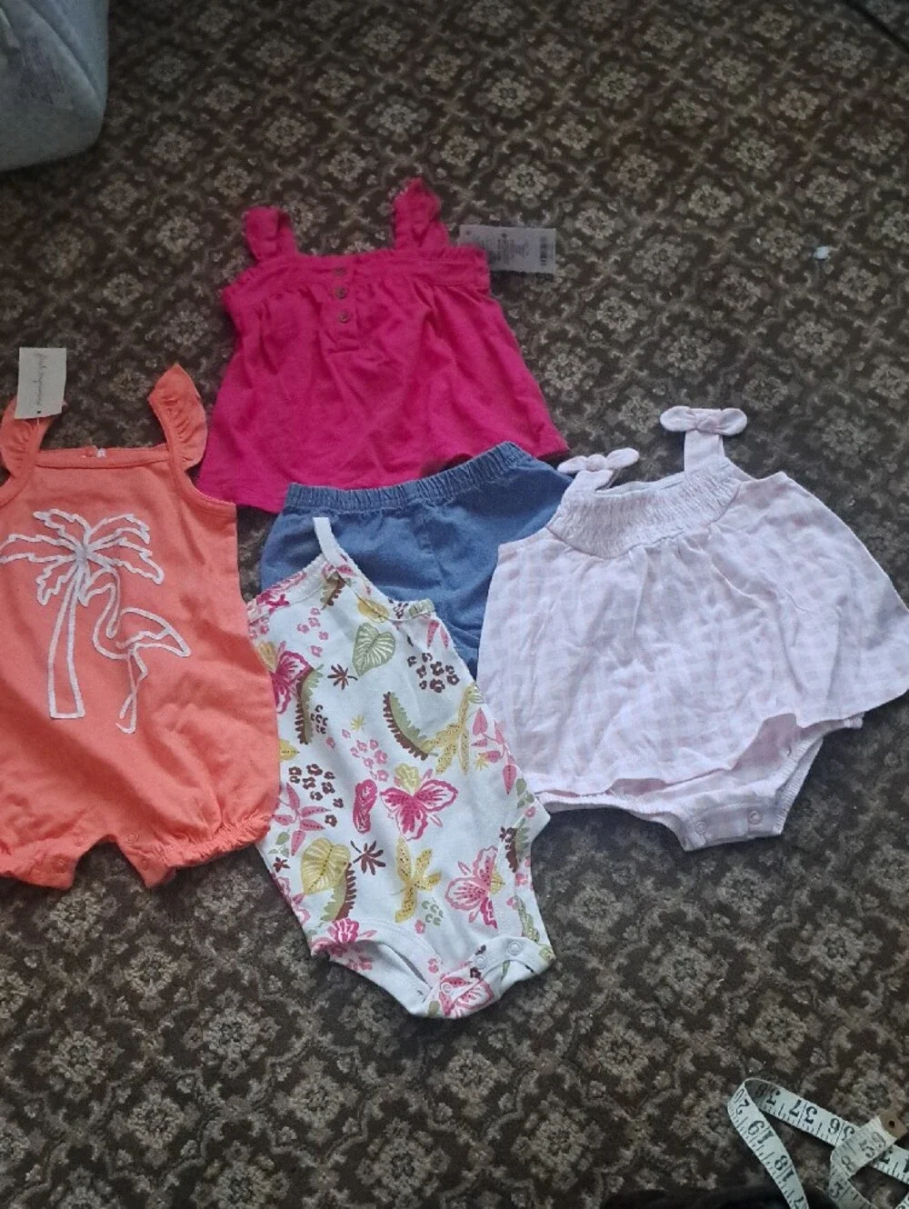 Carter's Bright Pink Baby Top Bundle 4 Set